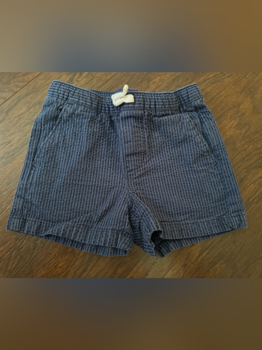 Janie & Jack Seersucker Navy Pull-On Shorts